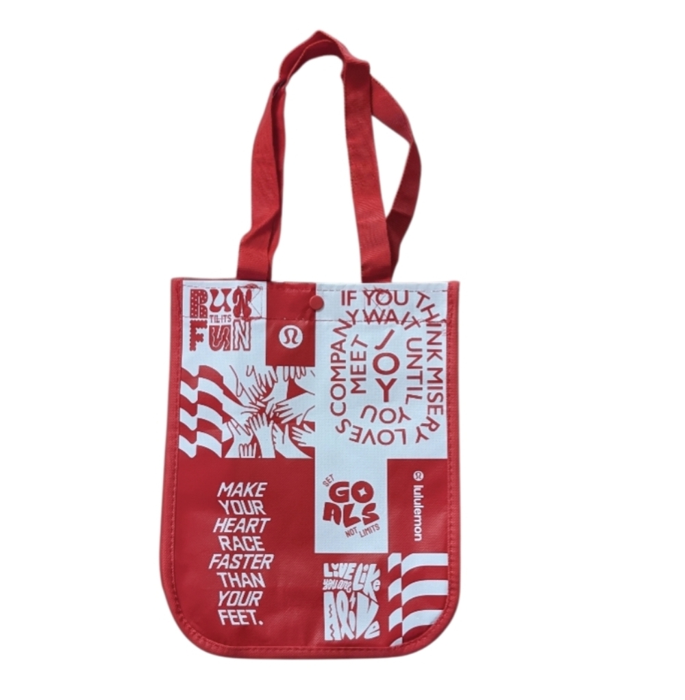 Lululemon Athletica Red Logo Print Tote